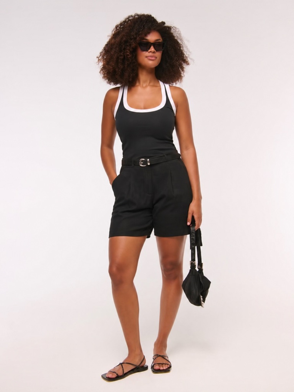ABERCROMBIE & FITCH BLACK LINEN BLEND SHORTS XL